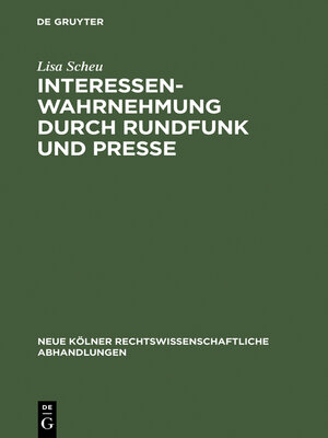 cover image of Interessenwahrnehmung durch Rundfunk und Presse